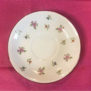 Noritake Floral Pattern Saucer White Multi Gold Trim